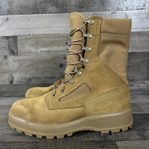 Belleville GoreTex Mens 9 R Tan Suede Vibram Military Composite Toe Combat Boots - Picture 3 of 12